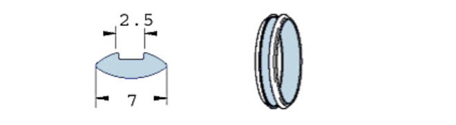 Prodotti per piombaggio sclerale: anello convesso, tipo 287