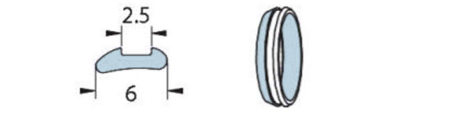 Prodotti per piombaggio sclerale: anello asimmetrico, tipo 275