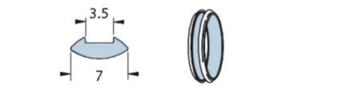 Prodotti per piombaggio sclerale: anello convesso, tipo 287WG