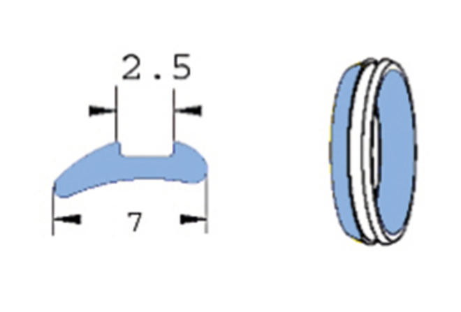 Prodotti per piombaggio sclerale: anello asimmetrico, tipo 276