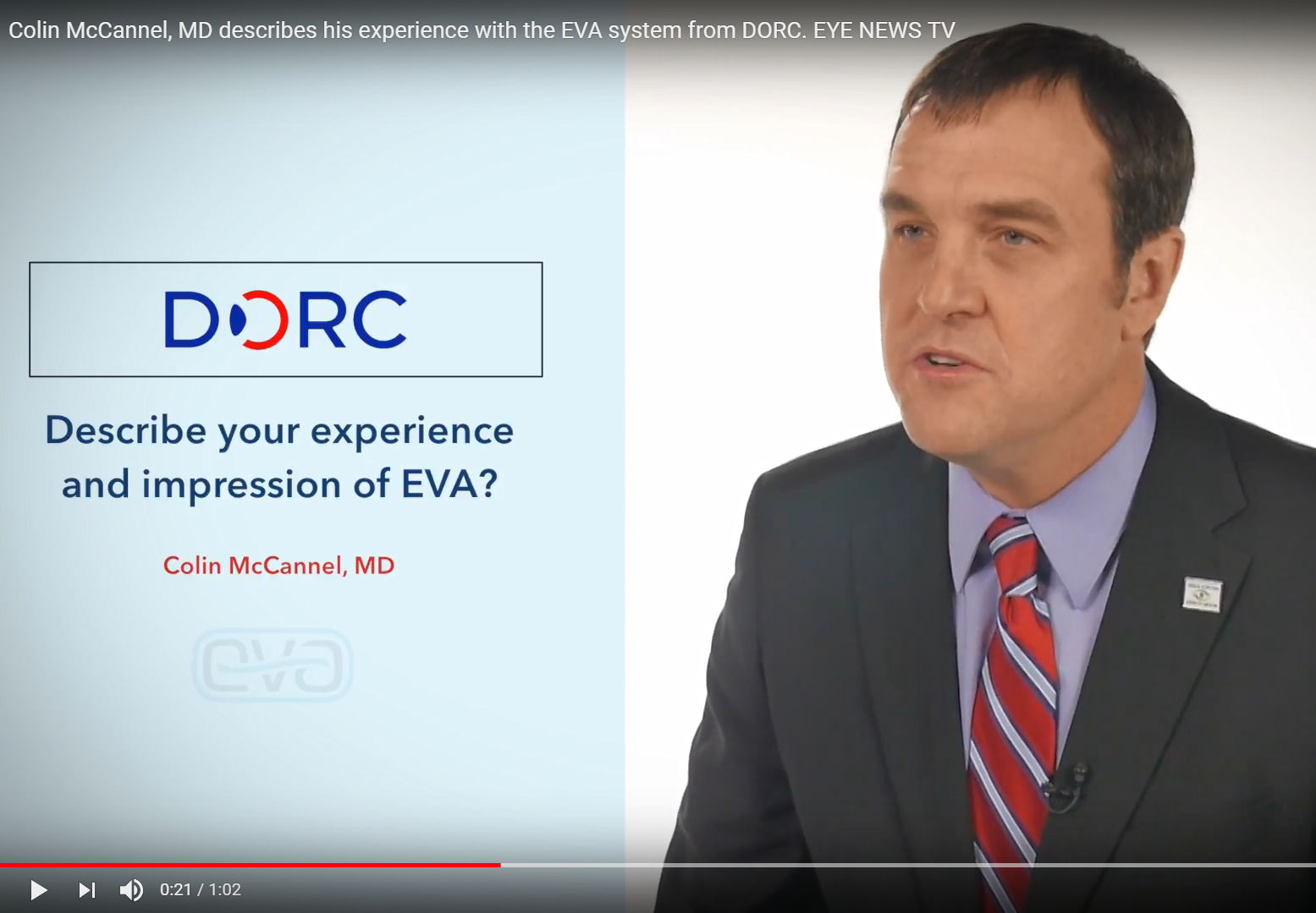 Colin McCannel, MD describes his experience with the EVA system from DORC. EYE NEWS TV